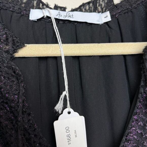 Au Lait Smocked Waist Mini Dress NWT Sz. L - Picture 4 of 6